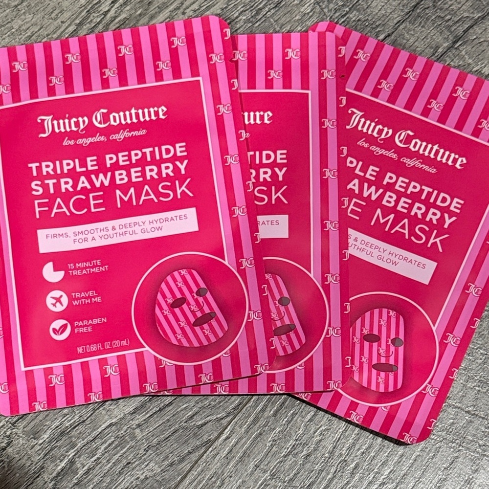 Juicy couture triple peptide strawberry farce mask set of 3